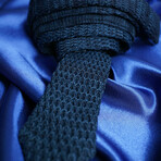 Set of Tie & Button Up Shirt // Indigo + Light Blue (L)