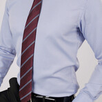 Set of Tie & Button Up Shirt // Burgundy + Light Blue (XS)
