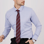 Set of Tie & Button Up Shirt // Burgundy + Light Blue (S)