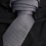 Set of Tie & Button Up Shirt // Black + Gray (XL)