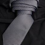 Set of Tie & Button Up Shirt // Black + Gray (XS)