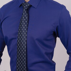 Set of Tie & Button Up Shirt // Orange + Blue (S)