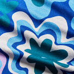 Original Towel: Groovy Flowers Blue Green