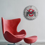Ohio State Buckeyes // Bottle Cap Wall Clock