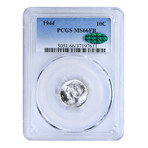 1944 Mercury Dime // PCGS & CAC Certified MS66FB // Deluxe Collector's Pouch