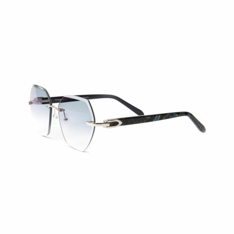Unisex // Santos Sunglasses // Black + Blue + Silver + Gradient Gray