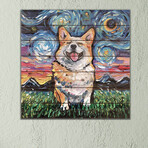 Smiling Corgi Night by Aja Trier (26"H x 26"W x 1.5"D)