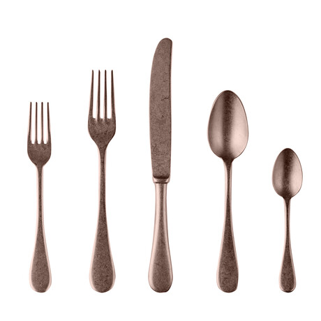 Vintage Bronze Flatware  Set - 20 Pcs.