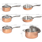 Copper // Tri-Ply Cookware 10-Piece Set // Hammered