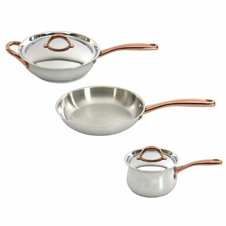 Ouro Gold // Stainless Steel 4-Piece Starter Set // Metal Lids