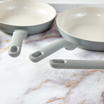 Balance 3Pc Non-stick Ceramic Frying Pan Set, Recycled Aluminum, Moonmist