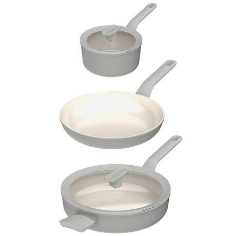 Balance 5Pc Non-stick Ceramic Cookware Set, Recycled Aluminum, Moonmist