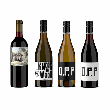 Maison Noir In Sheep's Clothing Cabernet Sauvignon + Maison Noir Knock On Wood Chardonnay + Maison Noir O.P.P. - Other People's Pinot Gris + Maison Noir Other People's Pinot // Set of 4