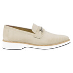 Welkar // Velvet Buckle Slip-On Loafers // Beige (US: 9.5)