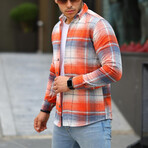 Plaid Flannel Shirt // Orange (M)