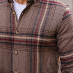 Plaid Flannel Shirt // Brown (L)