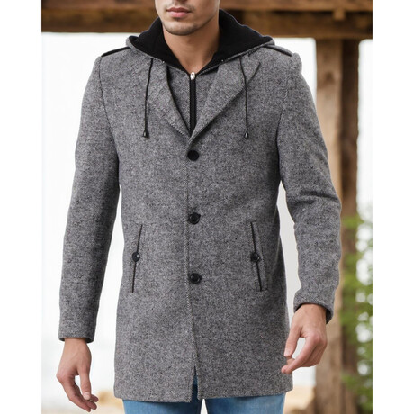 Hooded Overcoat // Gray Melange (S)