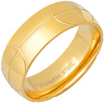 Ring // 18K Gold Plated Stainless Steel Oval Pattern Band (9)