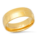 Ring // 18K Gold Plated Stainless Steel Oval Pattern Band (9)