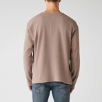 Quarter Button Neck Sweatshirt // Beige (S)