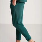 Sweatpants Slim Fit Technical Fabric with Zippered Legs // Green (S)