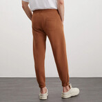 Sweatpants 3 Pockets with Printed Phrase // Camel (M)