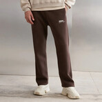 Sweatpants 3 Pockets with Printed Phrase // Brown (S)
