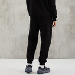 Sweatpants 3 Pockets with Printed Phrase // Black (M)