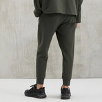 Sweatpants with Front Drawstring // Olive Green (M)