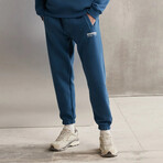 Sweatpants 3 Pockets with Printed Phrase // Blue (M)