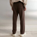 Sweatpants 3 Pockets with Printed Phrase // Brown (M)