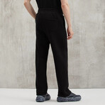 Sweatpants 3 Pocket Regular Fit with Printed Phrase // Black (L)