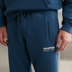 Sweatpants 3 Pockets with Printed Phrase // Blue (XS)
