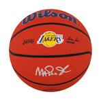 Magic Johnson Signed Wilson Los Angeles Lakers Logo NBA Basketball