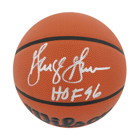 George Gervin Signed Wilson Indoor/Outdoor NBA Basketball w/HOF'96