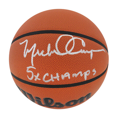 Michael Cooper Signed Wilson Indoor/Outdoor NBA Basketball w/5x Champs