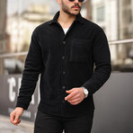 Single Pocket Fleece Shirt // Black (XL)