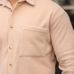Single Pocket Fleece Shirt // Light-Beige (M)