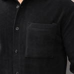 Single Pocket Fleece Shirt // Black (S)