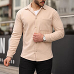 Single Pocket Fleece Shirt // Light-Beige (2XL)