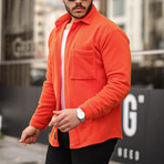 Single Pocket Fleece Shirt // Orange (L)
