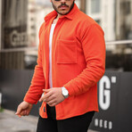 Single Pocket Fleece Shirt // Orange (M)