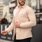 Single Pocket Fleece Shirt // Light-Beige (2XL)