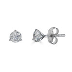 14K White Gold 1/2 Carat Lab Grown Diamond 3 Prong Martini Stud Earrings