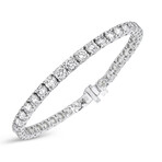 14K White Gold 6 Carat Lab Grown Diamond 4 Prong Line Tennis Bracelet
