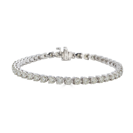 14K White Gold 6 Carat Lab Grown Diamond 3 Prong Martini Tennis Bracelet