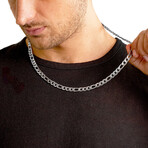Polished Stainless Steel Figaro Chain Necklace // 24"