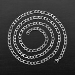 Stainless Steel Figaro Chain Necklace // 30"