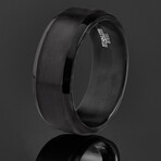 Matte Finish Black Plated Stainless Steel Band Ring // 8mm (Size 7)