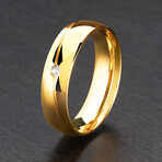 Polished Gold Plated Stainless Steel Ring // 6mm (Size 8)